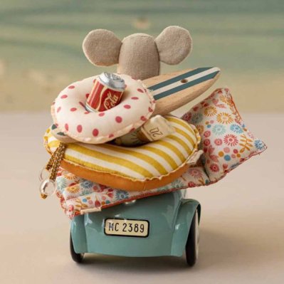 Maileg Mouse car, light blue