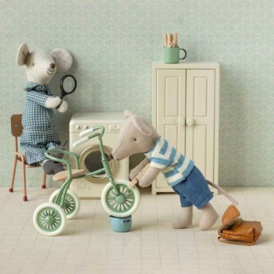 Maileg Tricycle mouse, Big brother with bag - Brown