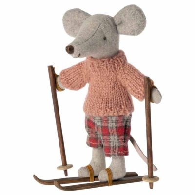 Maileg Ski and ski poles big sister & brother mice