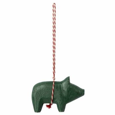 Maileg wooden pig green