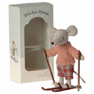 Maileg mouse big sister with ski set