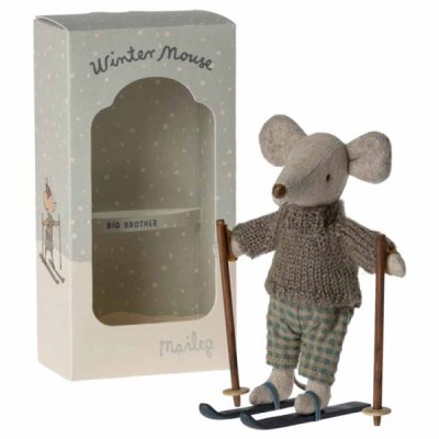 Maileg mouse big brother with ski set