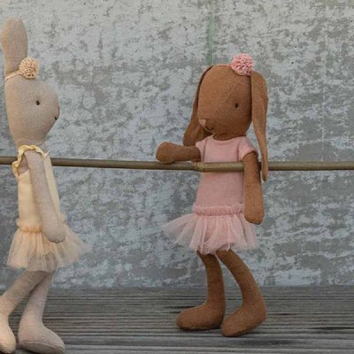 Maileg  Bunny, Size 1 - Chocolate brown - Ballet suit and skirt