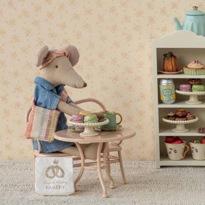 Maileg Café set, Mouse, Big - Pale pink