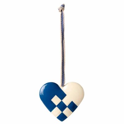 Maileg ornament braided heart dark blue