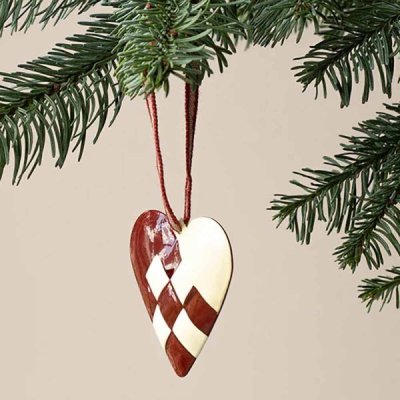 Maileg ornament braided heart red
