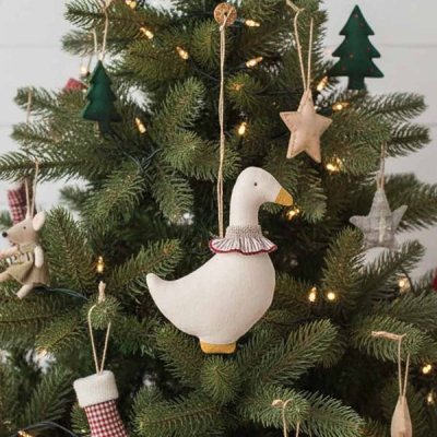 Maileg Ornament Goose, Red scarf