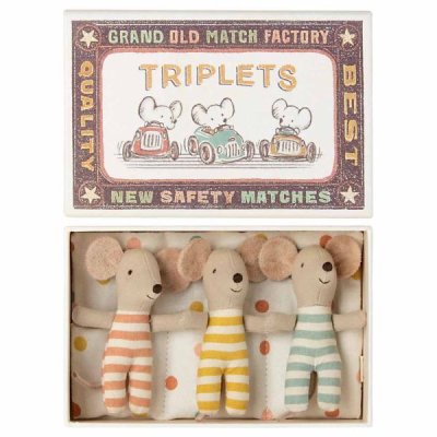 Maileg mice in a box, baby triplets