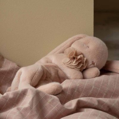 Sleeping bunny plush, Small - Powder