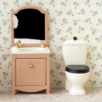Maileg sink dresser with mirror, powder