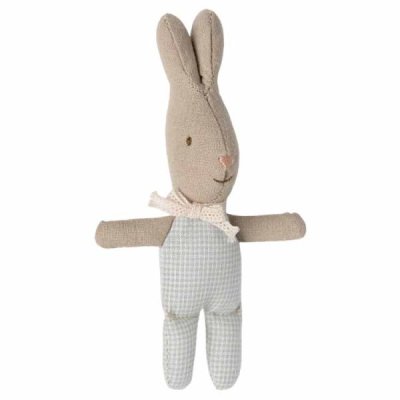 Maileg Rabbit, My - Light blue check