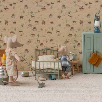 Maileg Vintage single bed, Mouse - Mint
