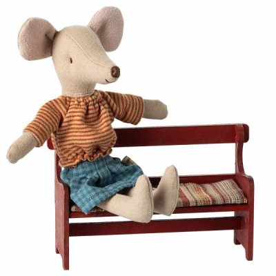 Maileg bench vintage red