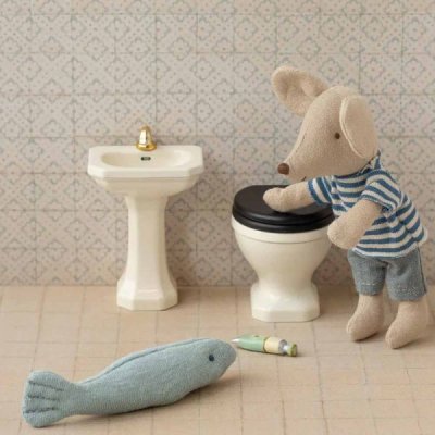 Maileg  Bathroom sink, Mouse - Off white