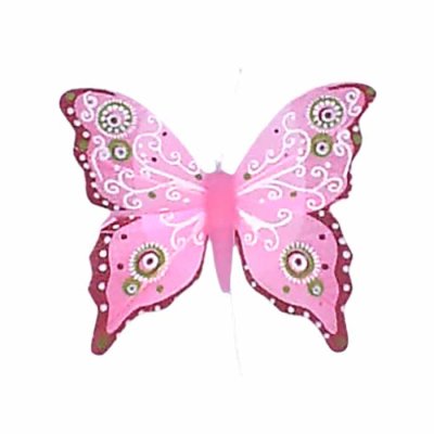 Butterfly ornament 8 cm pink