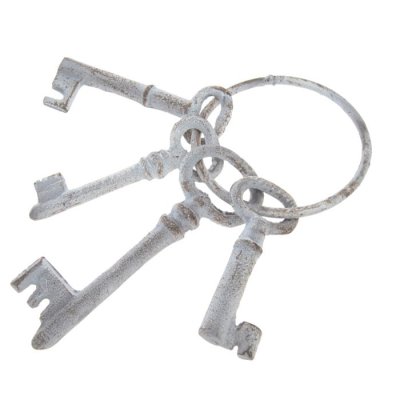 Keys cast antique white 21cm