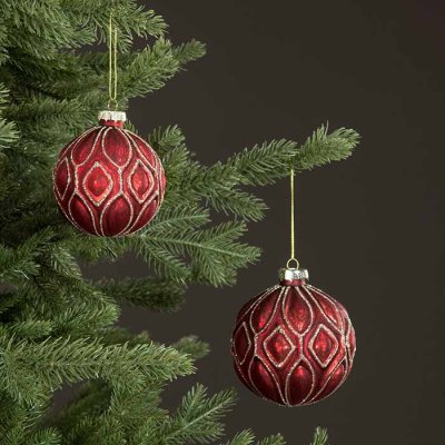 Christmas decoration Marble Gloria red 8 cm