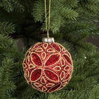 Christmas decoration Marble red 8 cm