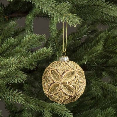 Christmas decoration Marble gold/brown 8 cm