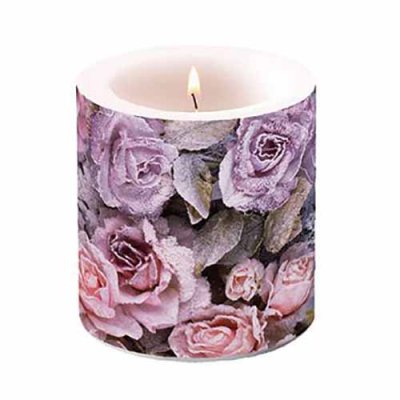 Candle Winter Roses 10 cm