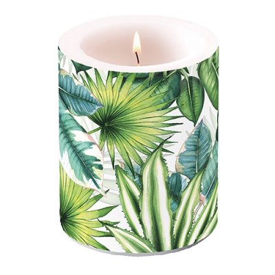 Candle Tropical leaves 12 cm