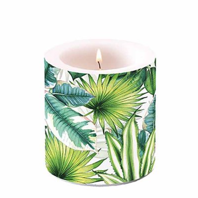 Candle Tropical leaves  10 cm