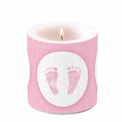 Candle Baby Steps 10 cm pink