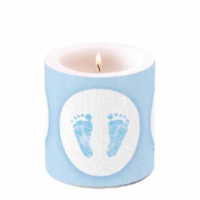 Candle Baby Steps 10 cm blue