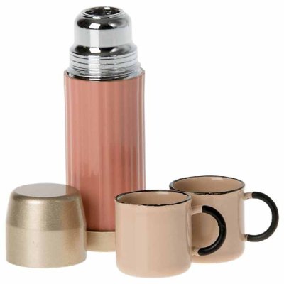Maileg thermos and cups, soft coral