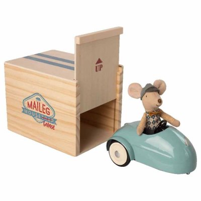 Maileg Mouse car with garage, blue