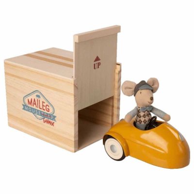 Maileg Mouse car with garage, yellow