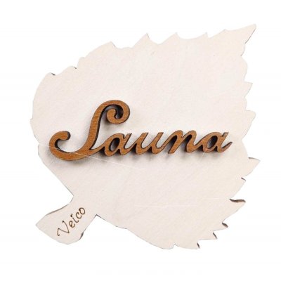 Sauna-Sign Leaf white