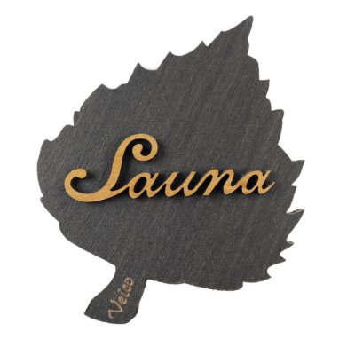 Sauna-Sign Leaf black