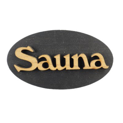 Sauna-Sign oval black