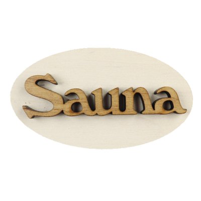 Sauna-Sign oval white