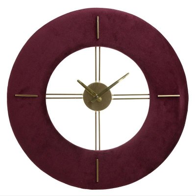 Wall clock 48 cm Velvet burgundy