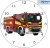 Wall clock 30 cm Fire truck