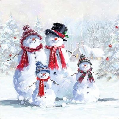 Napkin Snowmen family