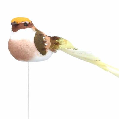 Bird decoration with stick 12 cm