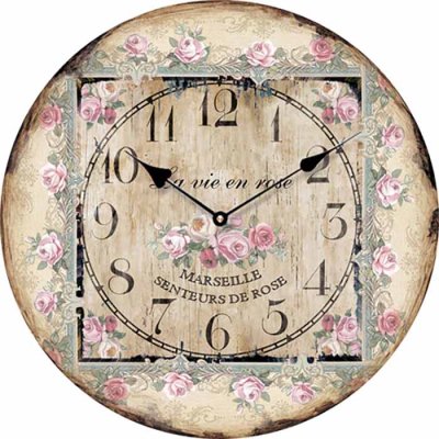 Wall clock 15 cm La Vie en Rose