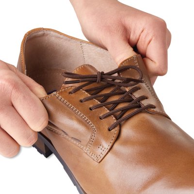 Shoe laces elastic brown 2 pair