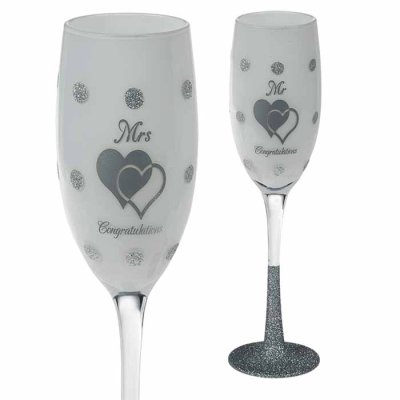Champagne glass Mrs & Mr